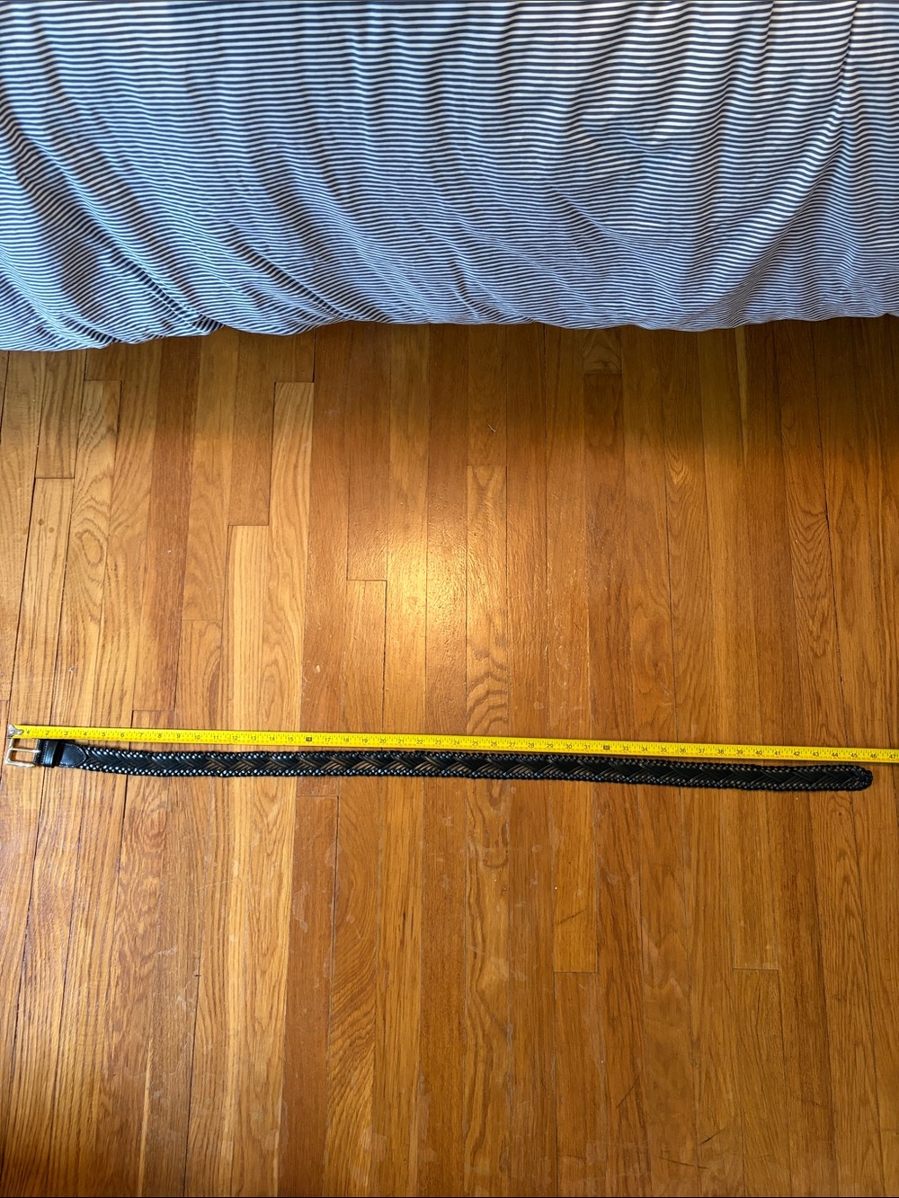 J. Crew Black Braided Leather Belt with Gold-Tone Buckle - Picture 7 of 8